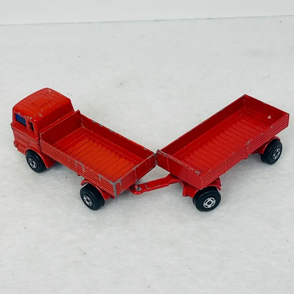 Vintage 1978 Matchbox Lesney Red Mercedes Truck and Trailer Made in England